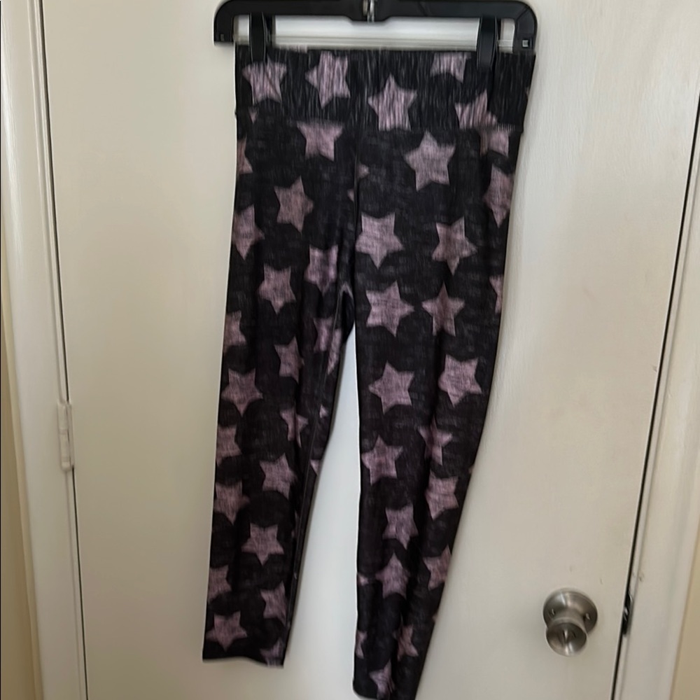 Terez Black and Purple Star Leggings